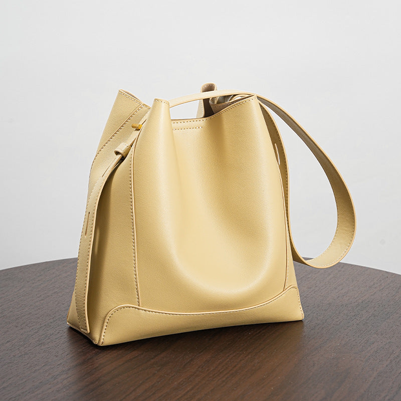 Maison Étoile™ | Sac seau à bandoulière en cuir pour femme