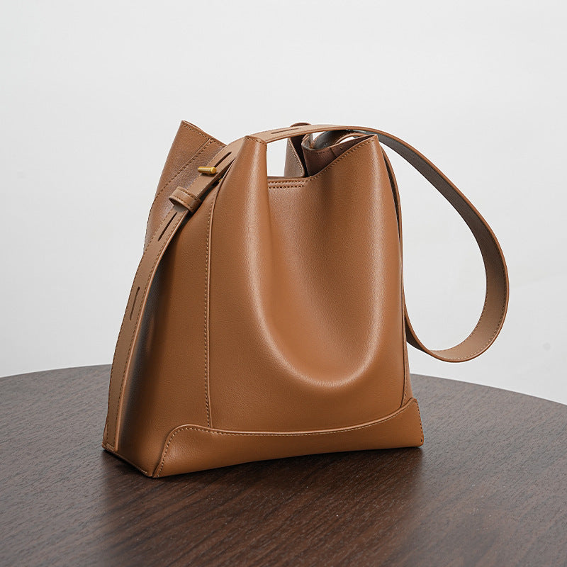 Maison Étoile™ | Sac seau à bandoulière en cuir pour femme