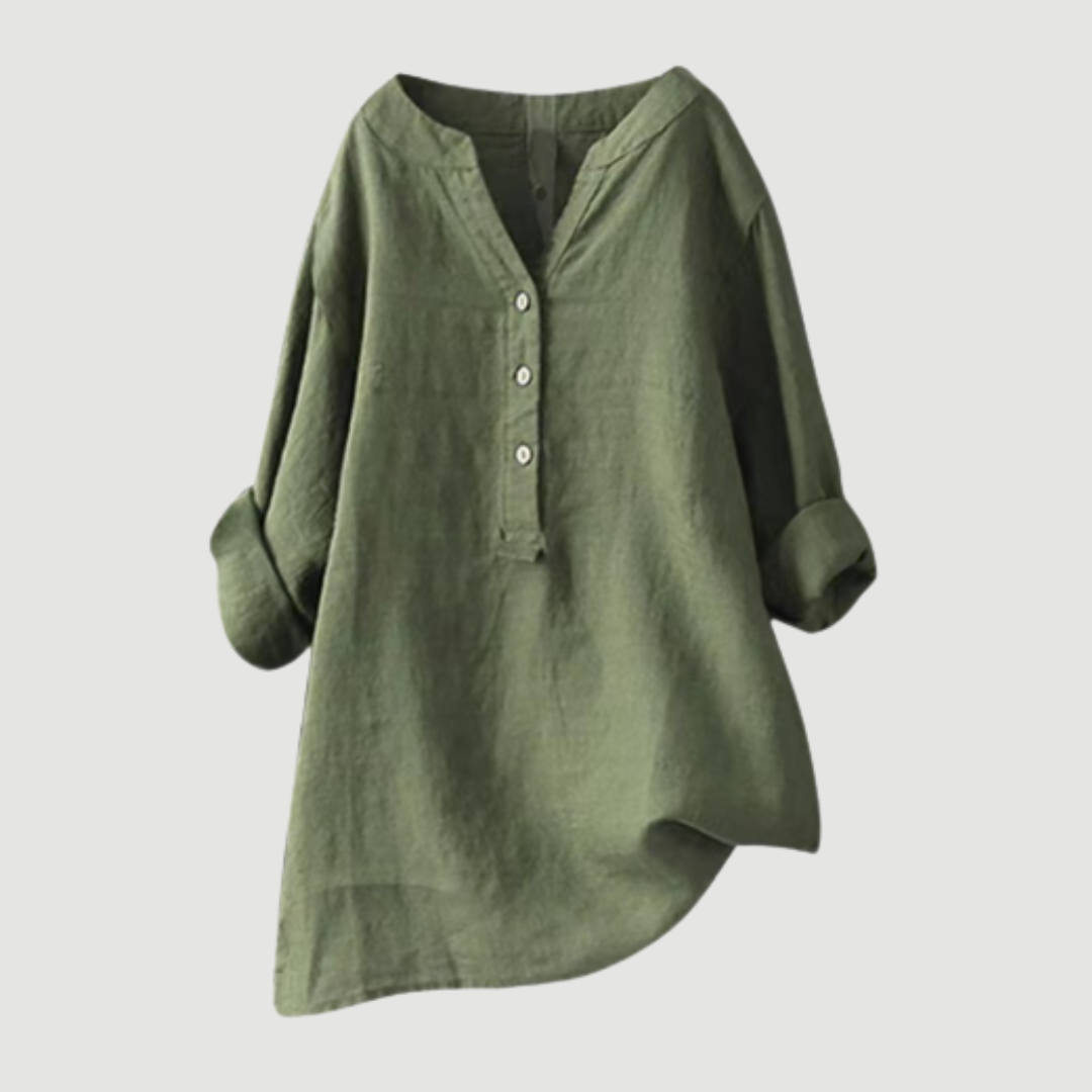 Joyelle - Blouse légère en lin à boutons