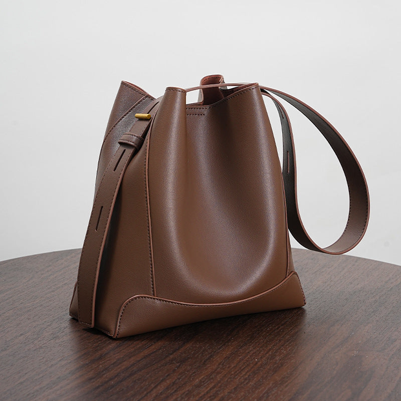 Maison Étoile™ | Sac seau à bandoulière en cuir pour femme