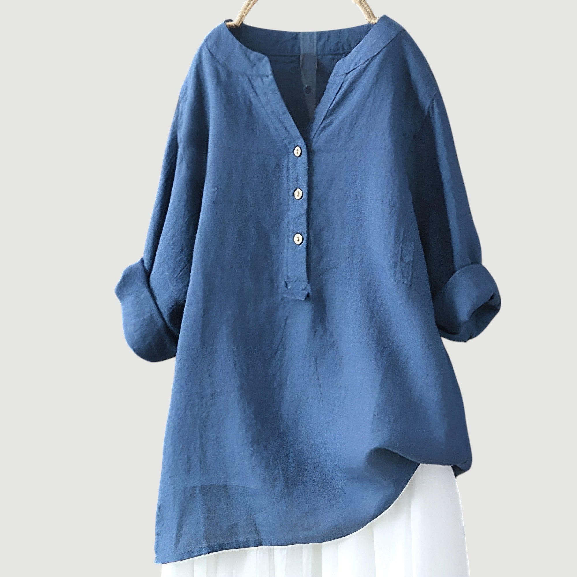 Joyelle - Blouse légère en lin à boutons
