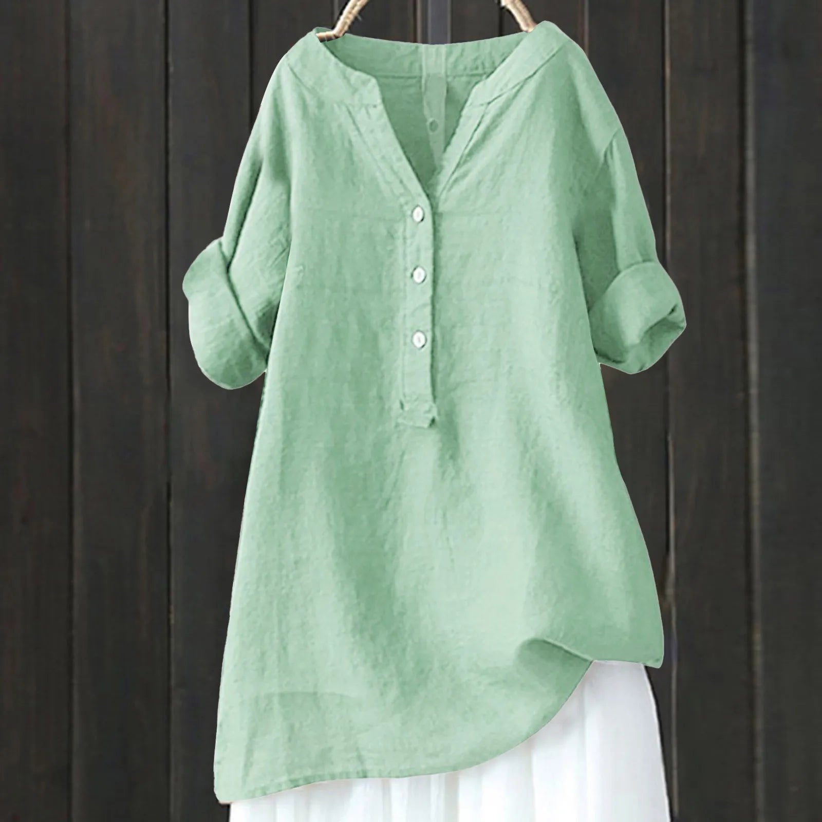 Joyelle - Blouse légère en lin à boutons