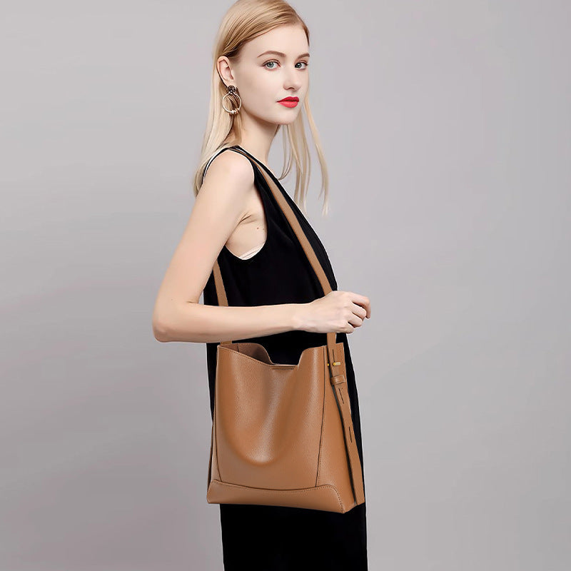 Maison Étoile™ | Sac seau à bandoulière en cuir pour femme