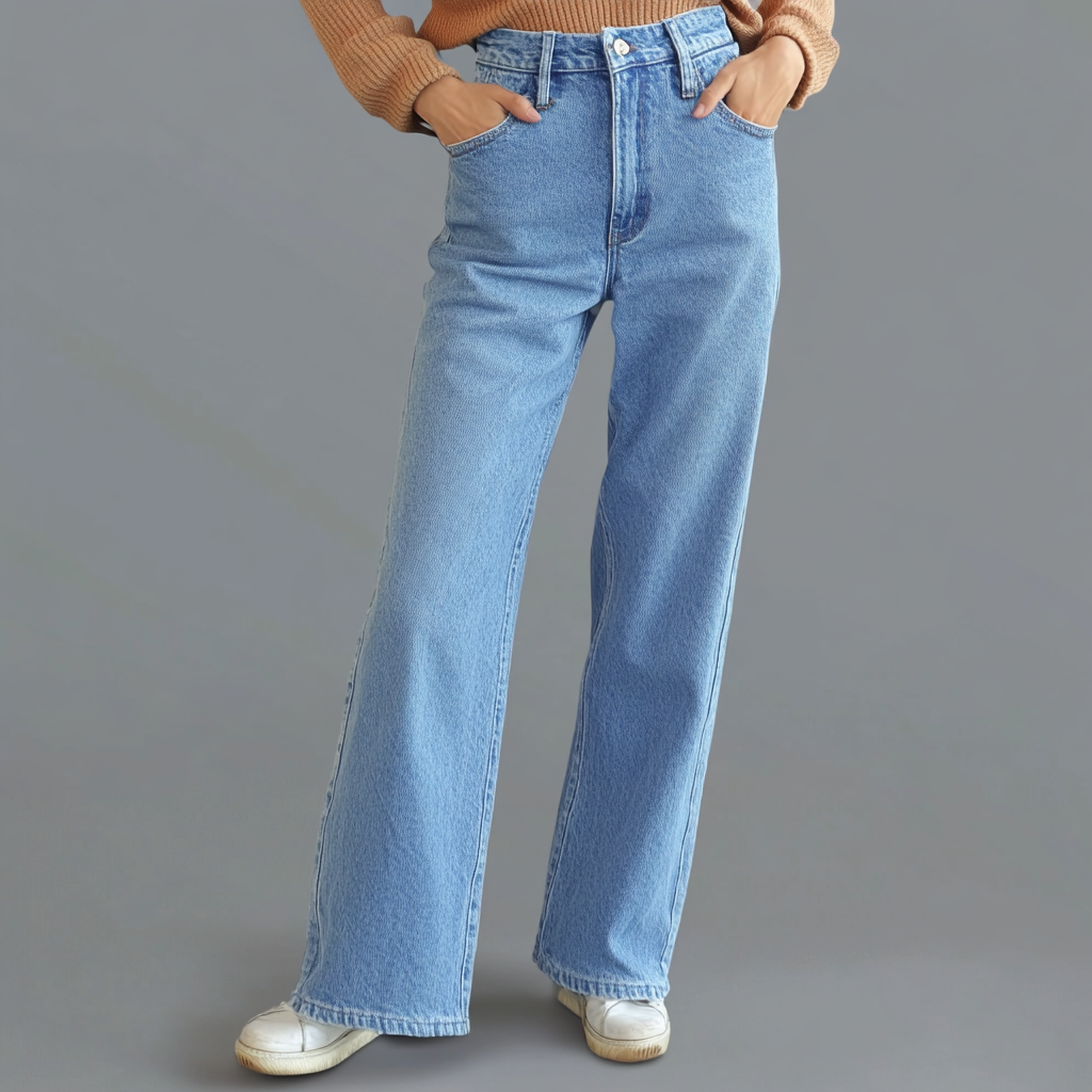 Maison Étoile™ | Pantalon Droit Bleu pour Femmes