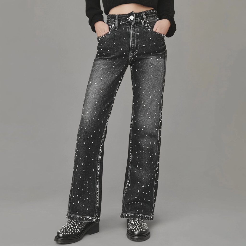 Maison Étoile™ | Jean en denim pailleté