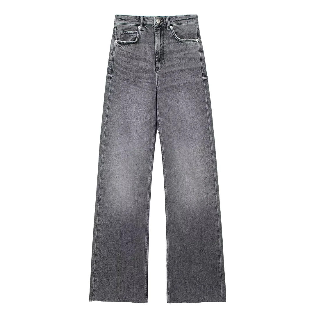Maison Étoile™ | Pantalon Large Grise pour Femmes