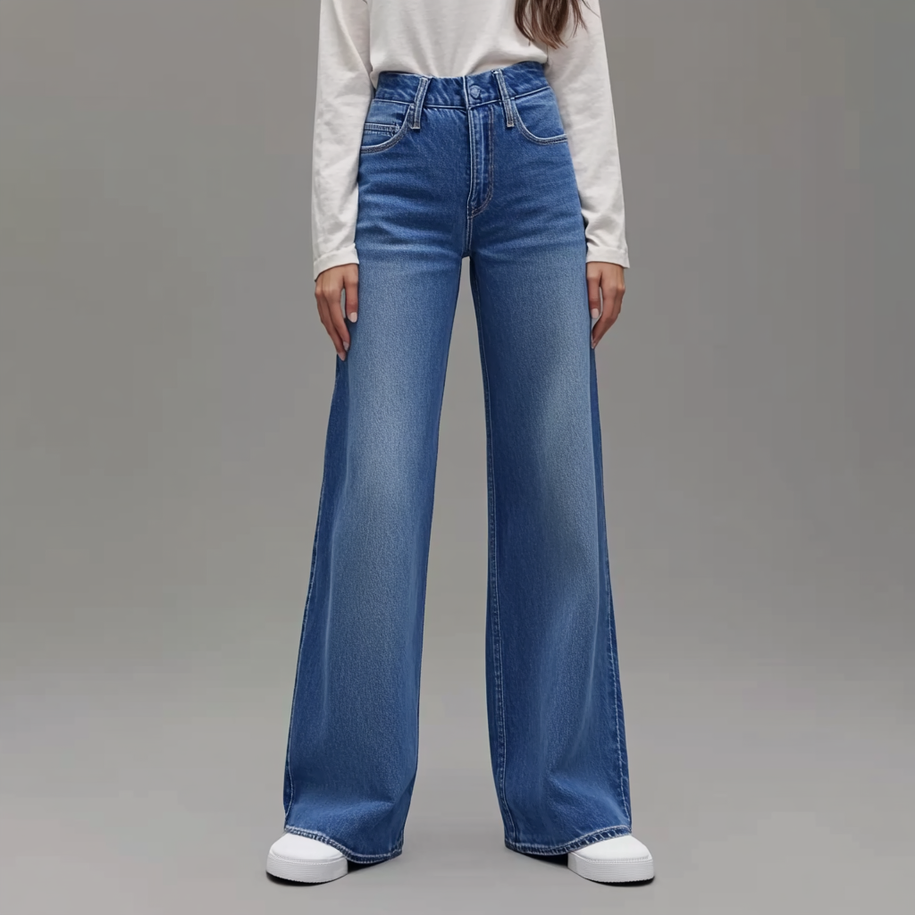 Maison Étoile™ | Pantalon large bleu pour femmes